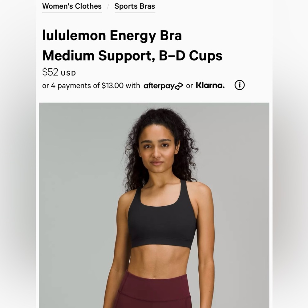 Lululemon sports bra